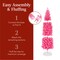 Best Choice Products Pre-Lit Pink Artificial Christmas Tree, Holiday Pencil Tree w/ Metal Stand